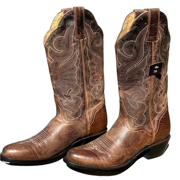 NWT Women's J.B. Dillon western Boots Size 7B Goat Leather JBW2303 distressed. - Picture 12 of 12